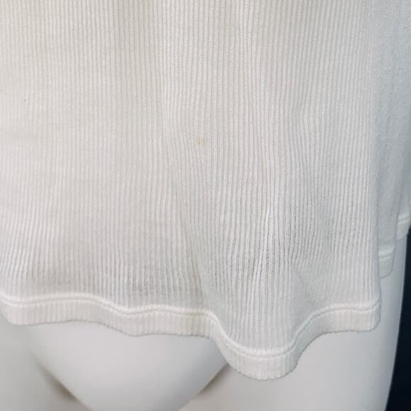 MAISON MARTIN MARGIELA Size S White Rib Knit Cotton Tank Top - Picture 4 of 6